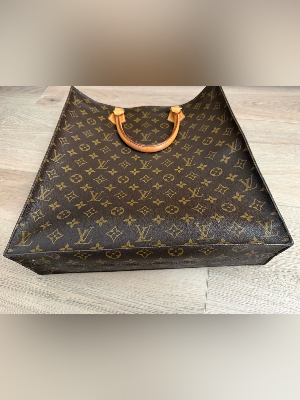 Louis Vuitton Brown Monogram Canvas Sac Plat Tote with Vachetta Handles - Picture 4 of 16